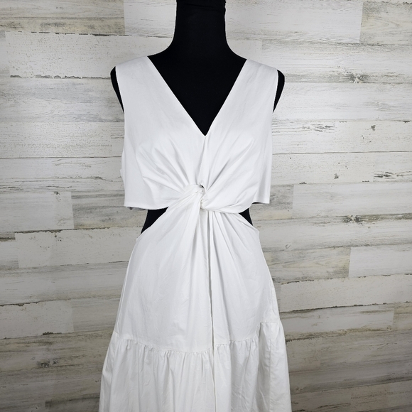 Endless Rose Twist Front Side Cutout Maxi Dress Large Cotton Cottagecore NWT - Picture 7 of 16